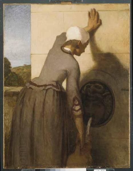 William Morris Hunt Girl at the Fountain oil painting picture